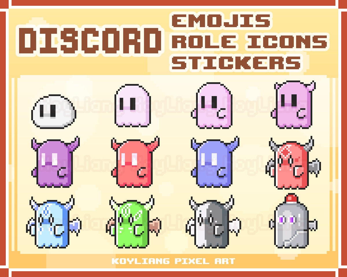 Cute Ghost Discord Role Icons 8-bit Pixel Emojis and Emotes Monster  Stickers Digital Download -  Canada in 2023