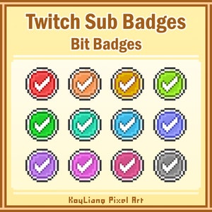 Simple Verified Logo for Twitch Channel, Colorful Tick Sub Badges to Recognize Subscriber Tier