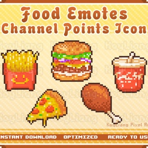 Treat Your Subscribers with Pixel Food Emotes - Twitch Channel Points, 8-Bit Style Goodies