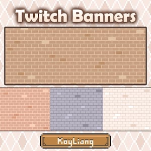 Pixel Brick Twitch Banner: 8-Bit Streamer Assets, Stream Channel Background