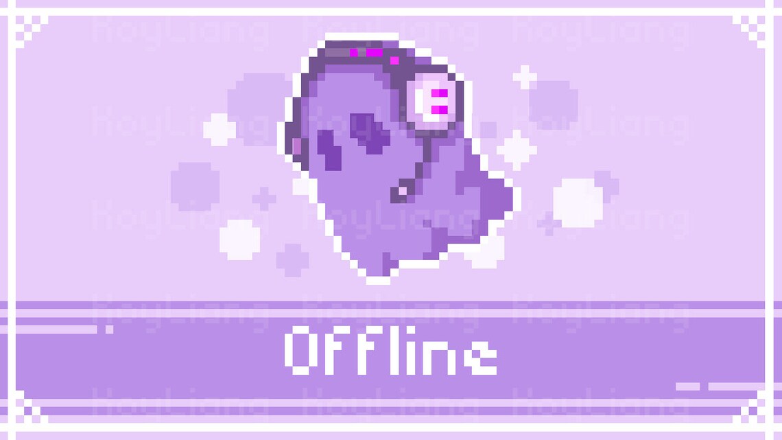 Good Trouble Streaming Vf Animated Twitch Screen Streaming Overlay Purple Ghost Cute | Etsy