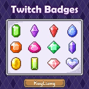 Insignias de subclase de cristal: gema colorida, estilo de juego de píxeles
