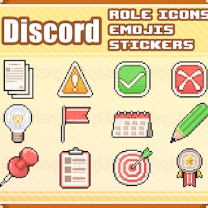 Discord Emojis Pack in Pixel Style, Cute Icons for Milestone Planning and Scheduling