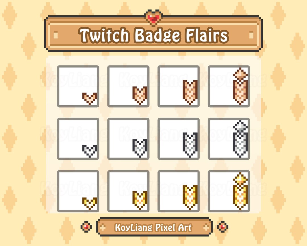 Pixelated Ranks Pixel Art Twitch Badge Flairs - Military Ranks and Insignia, Gamer ...