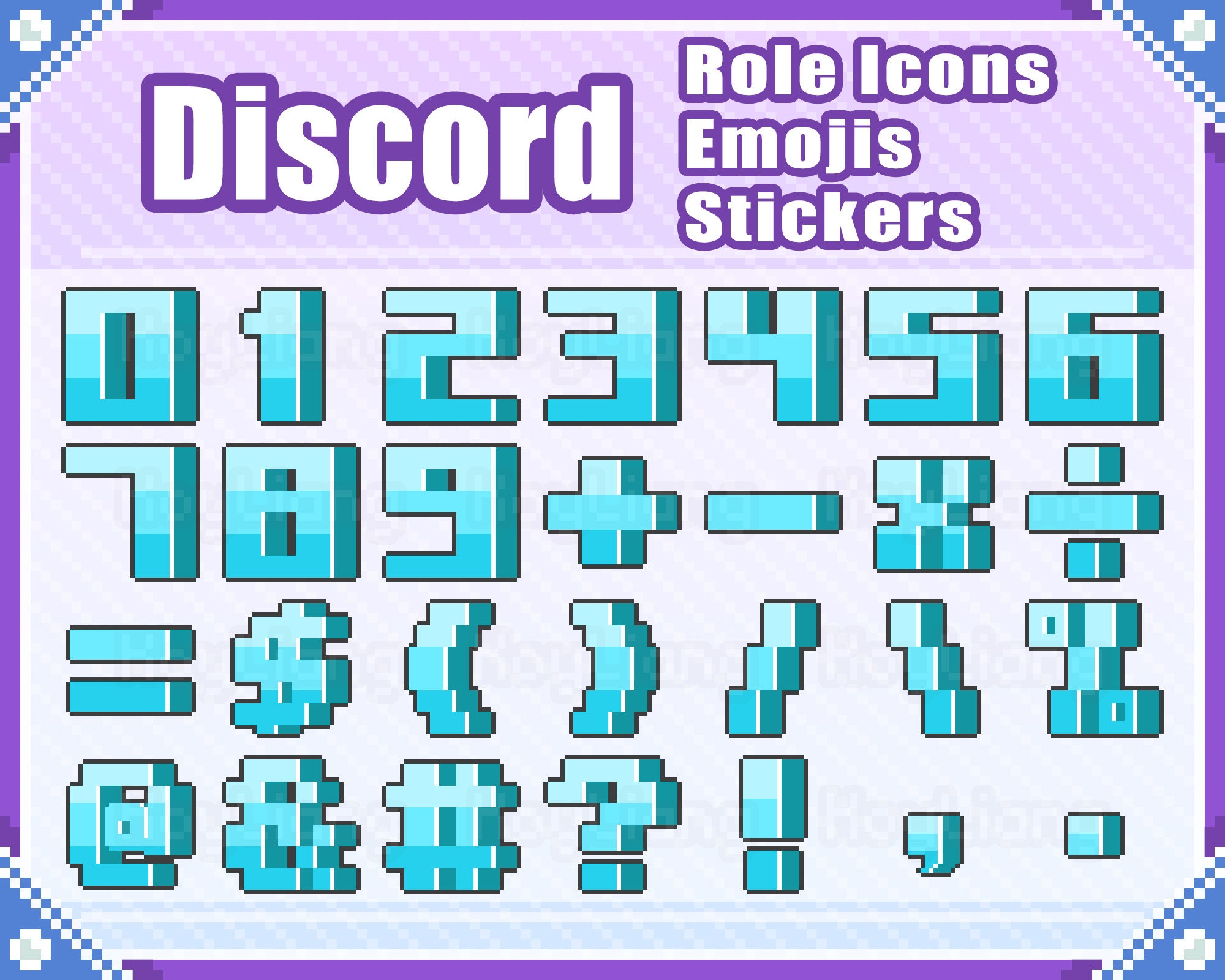 Cute Ghost Discord Role Icons 8-bit Pixel Emojis and Emotes 