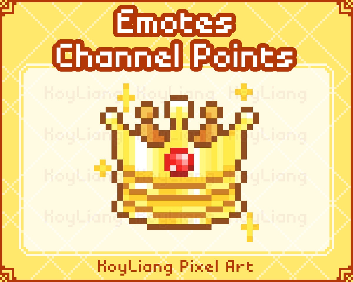 Royal Crown Emote Twitch Gold Stream Graphics King Channel Etsy