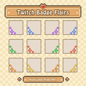 Twitch Sub Badge Flairs - Colorful Sparkle, Shining Effect, Subscriber Tier Reward