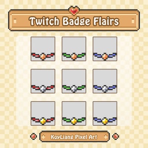 Twitch Sub Badges Flair - Pixel Flairs for Tier Rewards and Appreciation