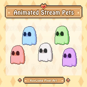 Animowany Mały Duch do Dekoracji Ekranów Streamingowych - Pakiet Uroczych Zwierzaków Streamerów