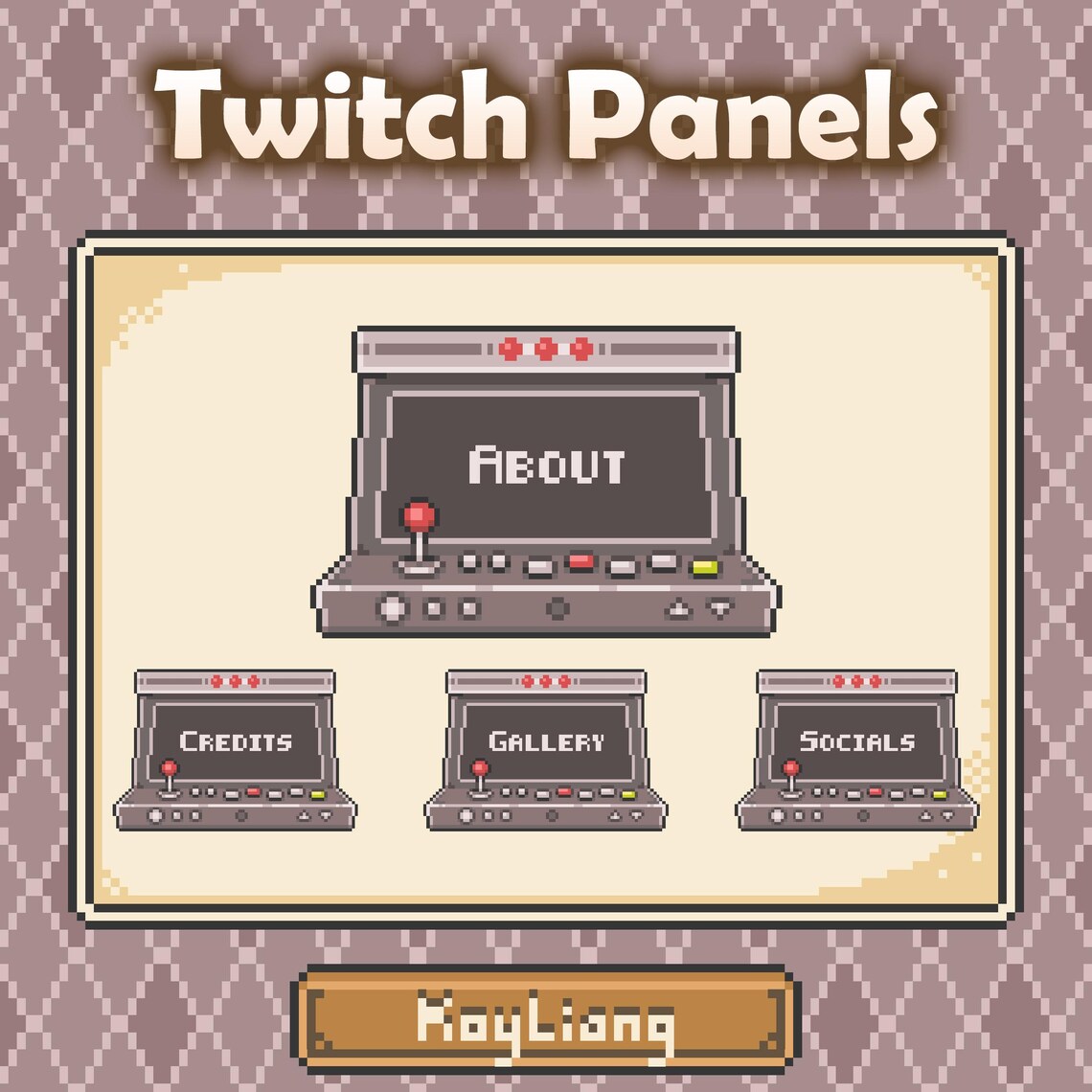 Twitch Panels Pack: Arcade Game Machine, Retro Pixel Art - Etsy