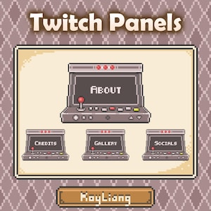 Twitch Panels Pack: Arcade Spiel Maschine, Retro Pixel Kunst