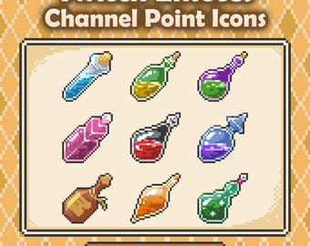 Twitch Emotes & Channel Points Icon - Pixel Game Potion