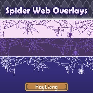 Spooky Twitch Overlays - Stream Screens Decoration, Spider Web, Haunted House