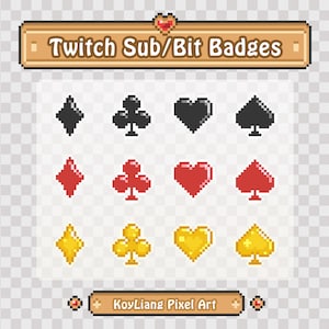 Badge sub poker per Twitch, pacchetto badge bit casinò, download di grafica in streaming