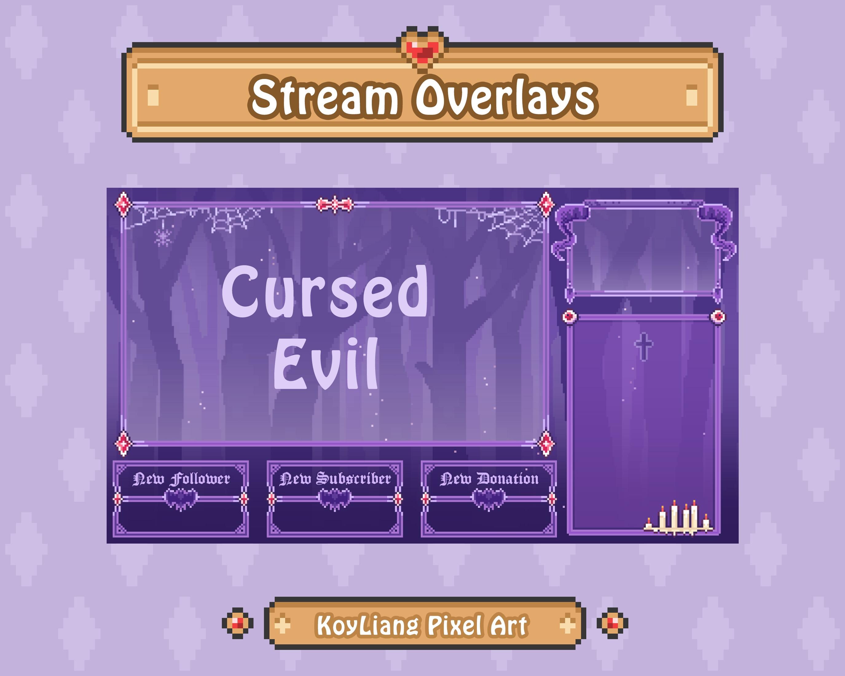 Spooky Twitch Stream Overlay Package: Retro Pixel Witch Theme - Etsy