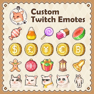 Custom Twitch Emotes: Pixel Style Channel Points Icon, Bundle Pack Offer