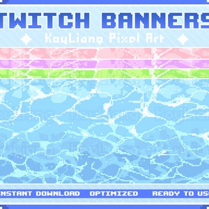 Twitch Banners Bundle Download - Pixel Aqua Design, Wasserwelle, ozeanisches Thema