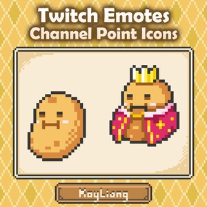 Cute Potato Emotes - Twitch Channel Point Icons