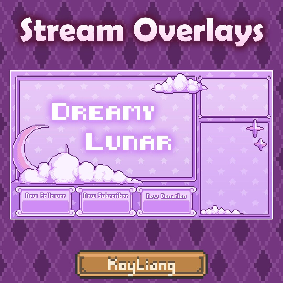 Lunar Twitch Overlays: Cozy and Dreamy Design - Etsy