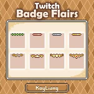 Twitch Sub Badge Flairs - Metal Crown, King Hat, Pixel Game Style