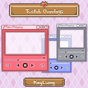 Superposiciones atractivas para streamers de Twitch, borde de cámara web con diseño de reproductor de música, superposiciones de Twitch, superposición de transmisión, recursos de YouTube