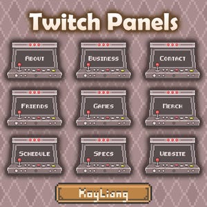 Twitch Panels Pack: Arcade Spiel Maschine, Retro Pixel Kunst Bild 2