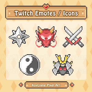 Pixel Art Twitch Emotes: Martial Arts Icon Bundle (Instant Download)