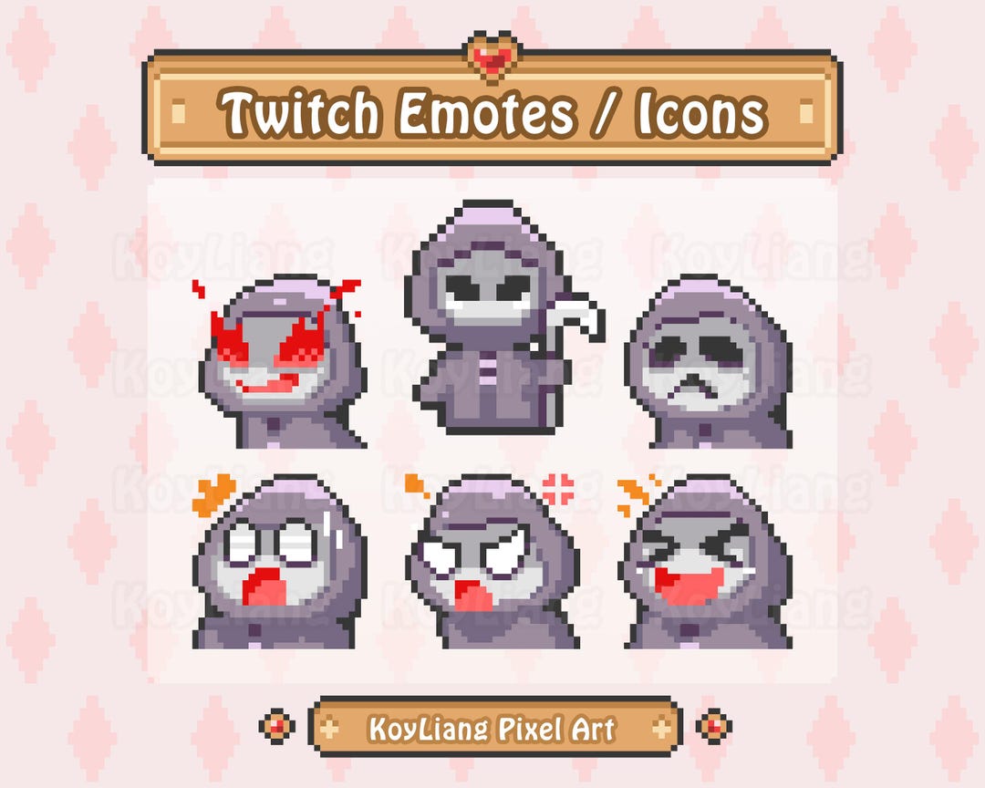 Splinter Emote Grim Reaper Twitch Emotes - Cute Pixel Skull, Horror Skeleton, Channel ...