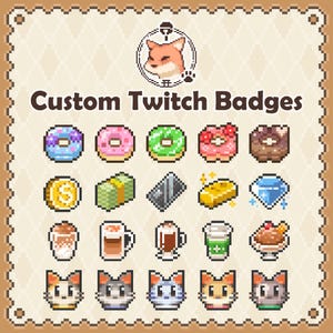 Custom Twitch Sub Badges, Pixel Art Bit Badges, Stream Graphics Commission