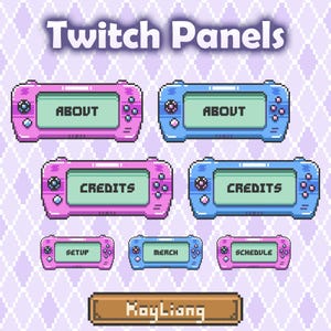 Pixel Twitch Panels: Retro Gaming Console, Gamer Stream Assets