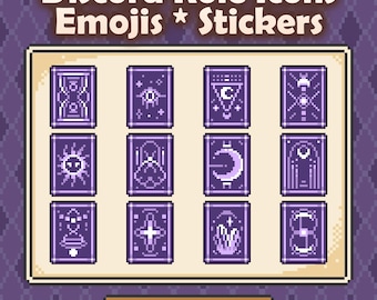 Discord Tarot Icons - Mystical Theme Emojis, Witchy Role Icon, Magical Discord Stickers