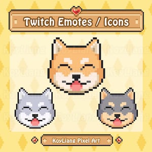 Cute Dog Emotes, Puppy Channel Point Icons, Twitch Pixel Emotes