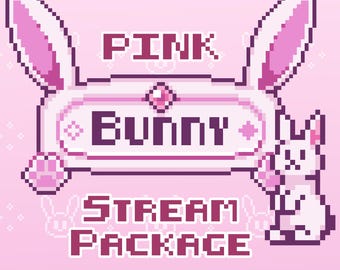 Twitch Stream Package: Pink Bunny Rabbit