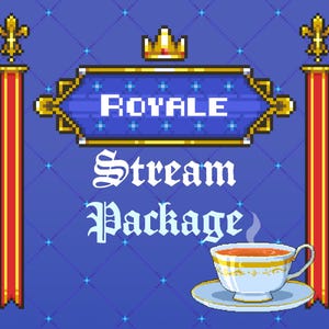 Stream Package for Twitch Channel - Overlay Assets, Retro Pixel Style, Animated Stream Screens, Luxurious Touch, Royal Theme