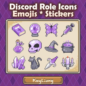 Witchy Discord-emoji's: donkerpaarse kleur, gotisch spookachtig thema