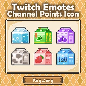 Twitch Emotes & Channel Points: Pixel Essen Getränke, Trink Symbole