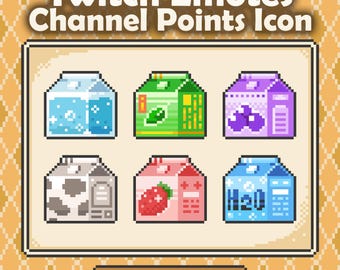 Hydration Emotes & Channel Points, Pixel Art Food Emojis, Bundle Pack Download
