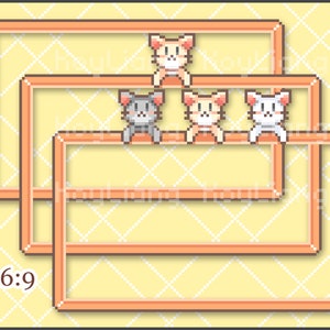 Twitch Webcam Overlay With Cute Pixel Kitty Cat Streaming - Etsy