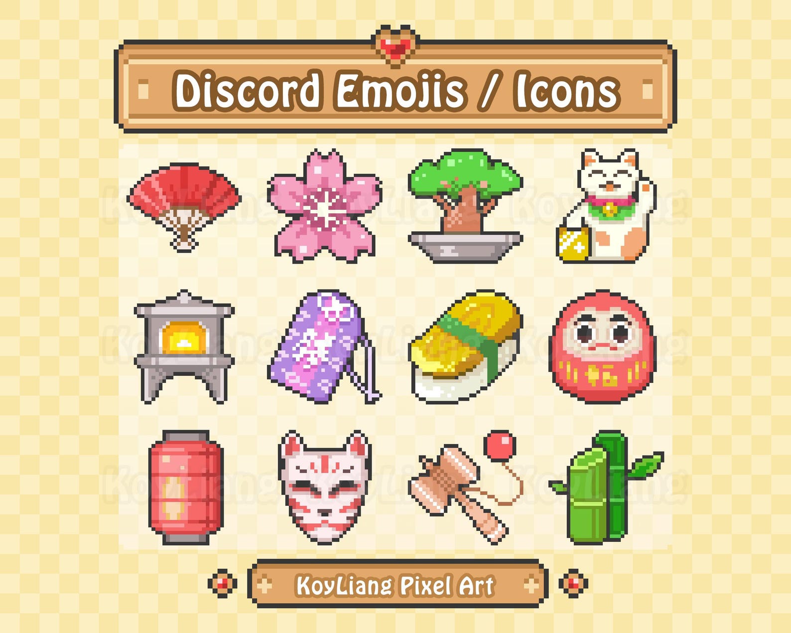 Pixel Discord Pixel Art Japanese Discord Emoji, Icons & Stickers - Etsy