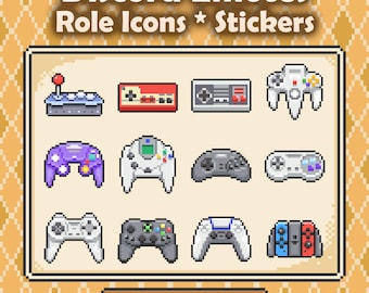 Retro Pixel Art Spiele Konsole Discord Icons: 8-Bit Emotes (PNG)