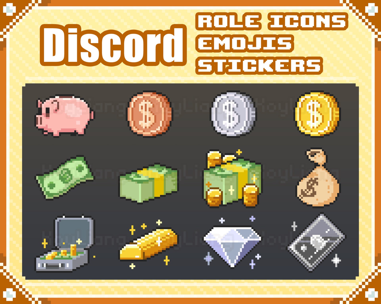 Discord Role Icons in Pixel Art Style Cute Emoji Package Etsy