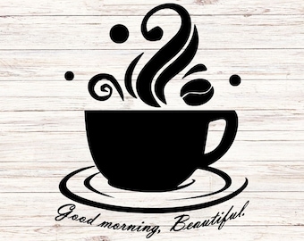 コーヒー SVG、コーヒー、コーヒーカップ、SVG、おはよう、クリップ アート、カット ファイル、シルエット、cricut svg、昇華、SVG ファイル、glowforge、png、レーザー