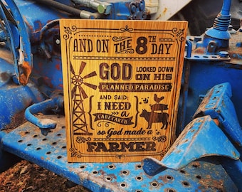 Farm sign, thank God for farmers, thank a farmer, farm decor, farmhouse decor, farmhouse kitchen, farmhouse, God sign, home decor, kitchen