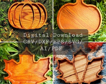 Herbst Bundle, Herbst Tablett, Charcuterie Board, CNC-Datei, CRV, DXF, Ai, Pdf, Eps, SVG, digitaler Download, Vcarve, Kürbis svg, Herbst svg, Blatt svg, Cnc