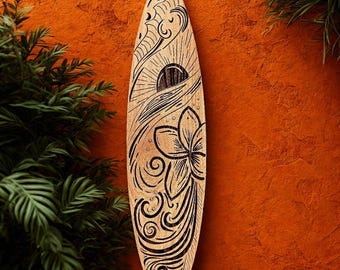 Surfboard, Wall Art, Wall decor, surf, decor, home decor, sign, Surfboard Sign, Beach Decor, beach sign, surfboard art, floral, sunset