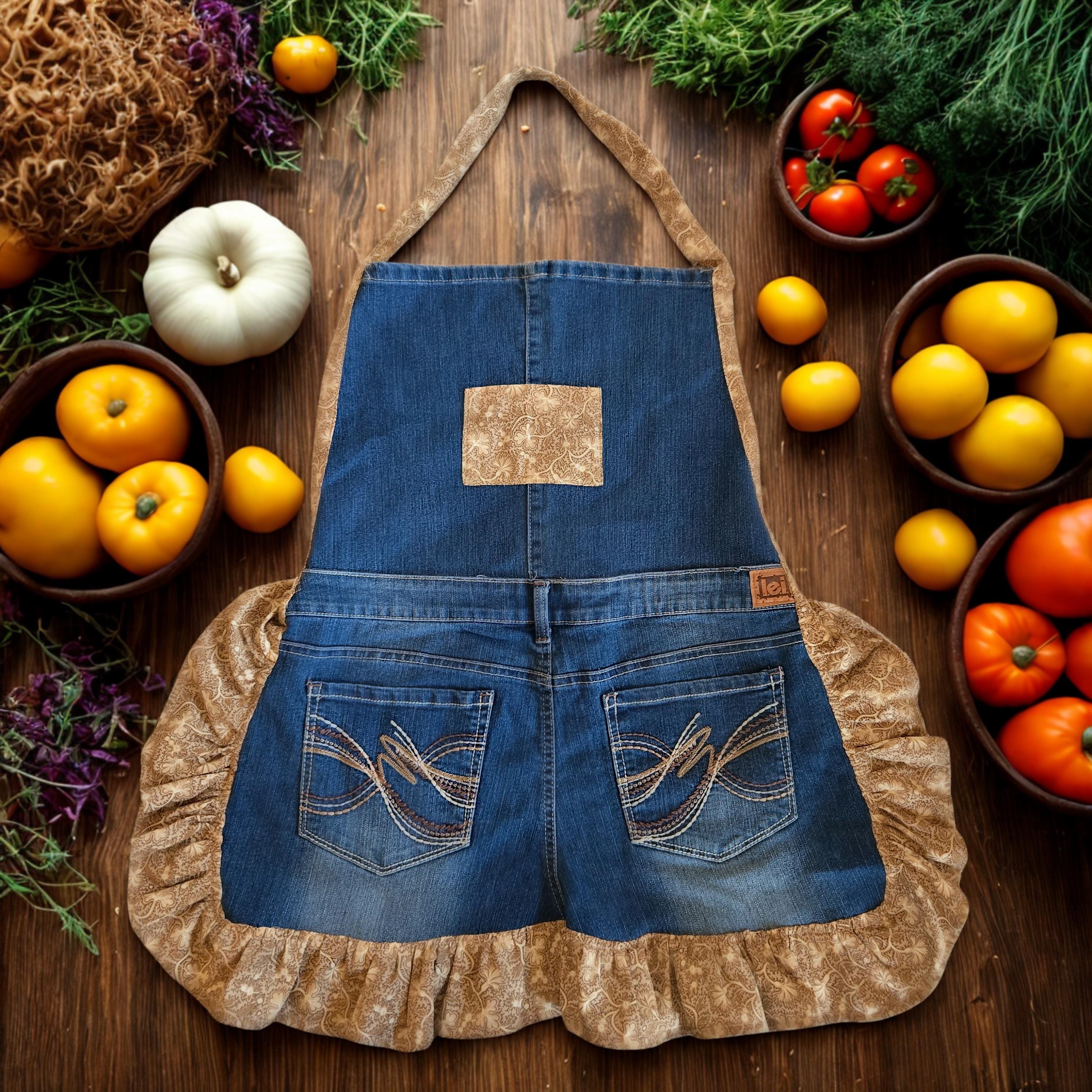 Denim Apron Vintage - Etsy