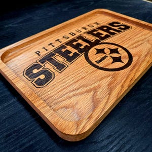 Steelers, Pittsburgh, Catchall Tray, Food Safe, Charcuterie board, cheese board, Steelers Fan, Football, Tray, Serving tray, Steelers gift image 2