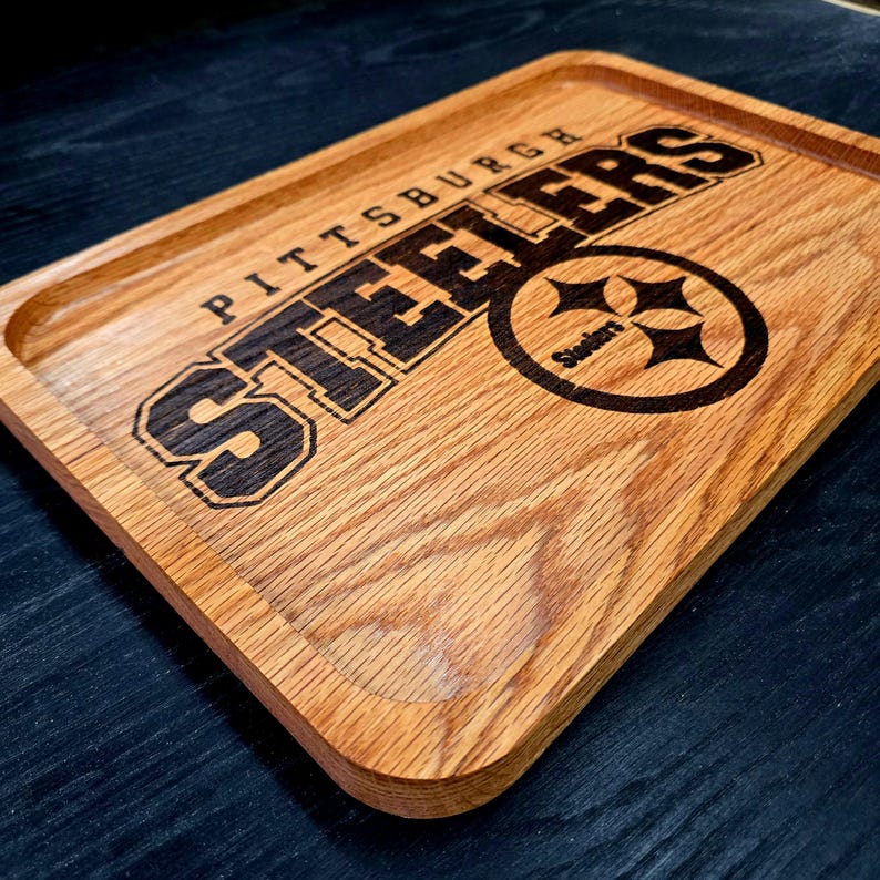 Steelers, Pittsburgh, Catchall Tray, Food Safe, Charcuterie board, cheese board, Steelers Fan, Football, Tray, Serving tray, Steelers gift image 2