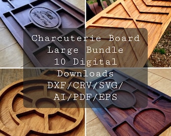 Charcuterie Board Bundle, CNC File, 10 Designs, CRV,DXF,Ai,Pdf,Eps,Svg, Digital Download, Charcuterie Cnc, Charcuterie Svg, cheese board