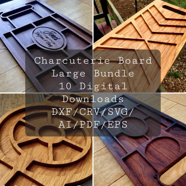 Charcuterie Board Bundle, CNC File, 10 Designs, CRV,DXF,Ai,Pdf,Eps,Svg, Digital Download, Charcuterie Cnc, Charcuterie Svg, cheese board